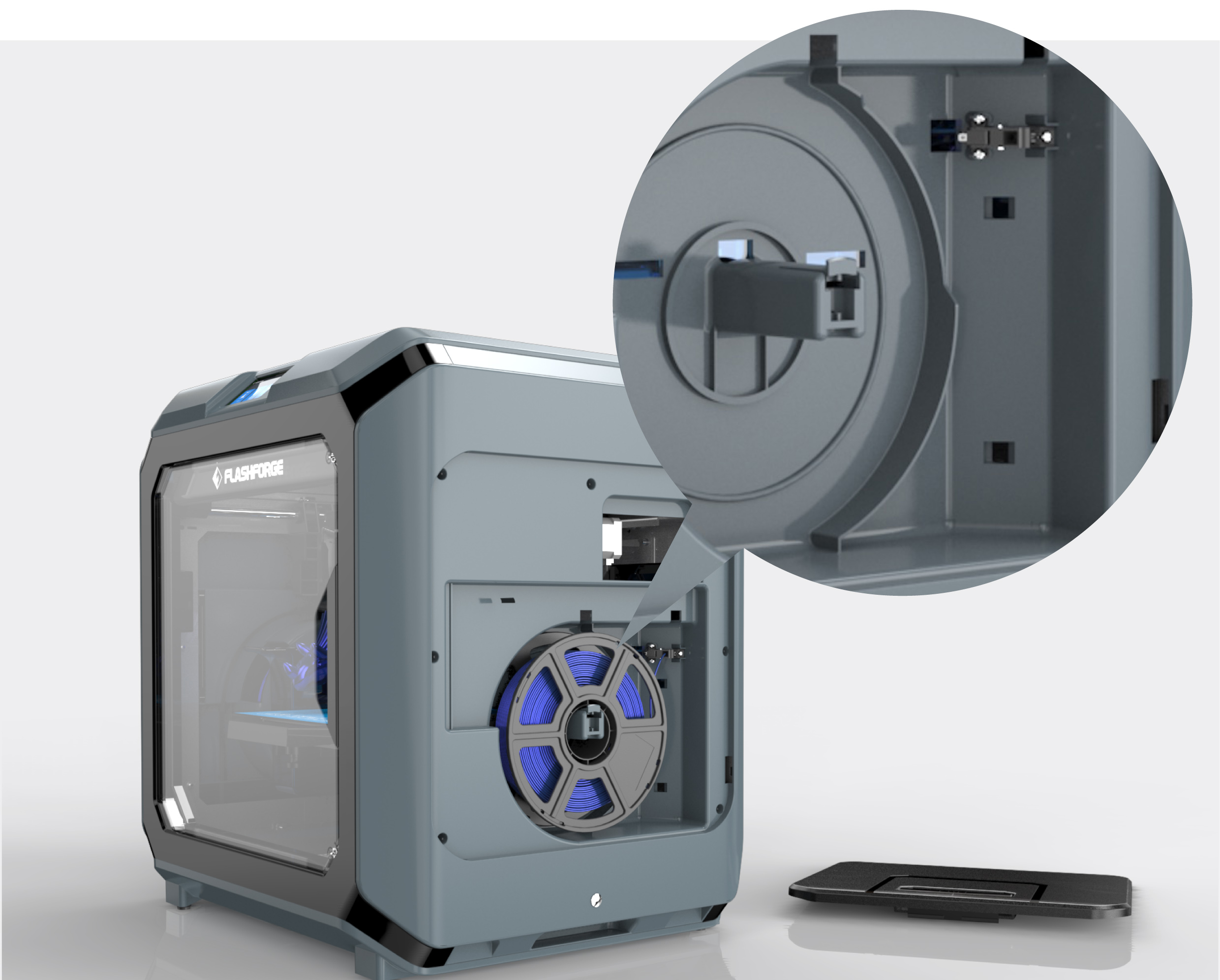 Отсек с держателем для катушки Flashforge Creator 3